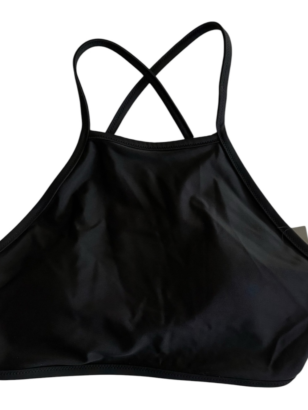 aerie Black High Neck Bikini Top